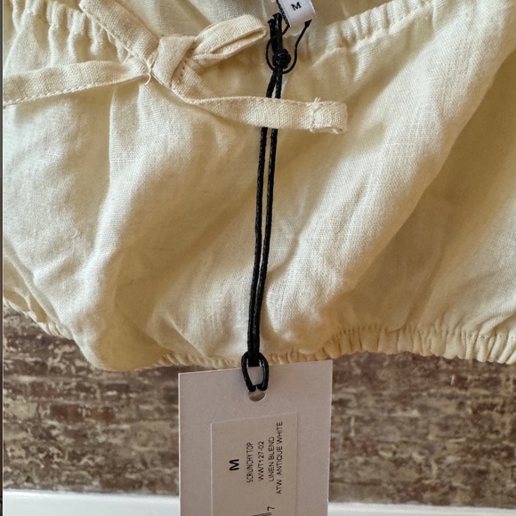 WeWoreWhat - Linen-blend Scrunchy Bralette Top - Picture 4 of 5